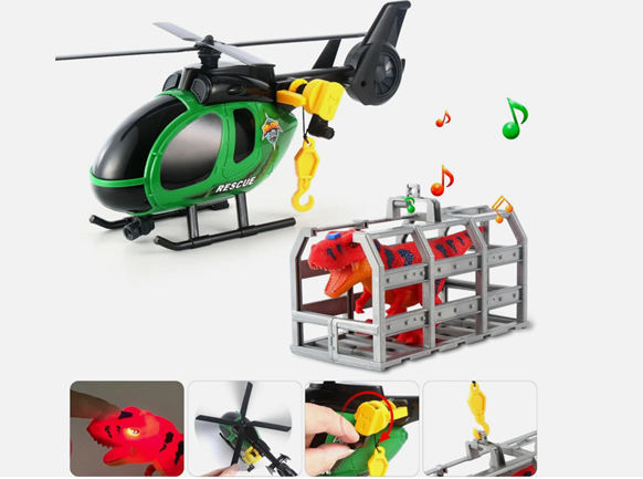 Carro Helicoptero Con Dinosaurio